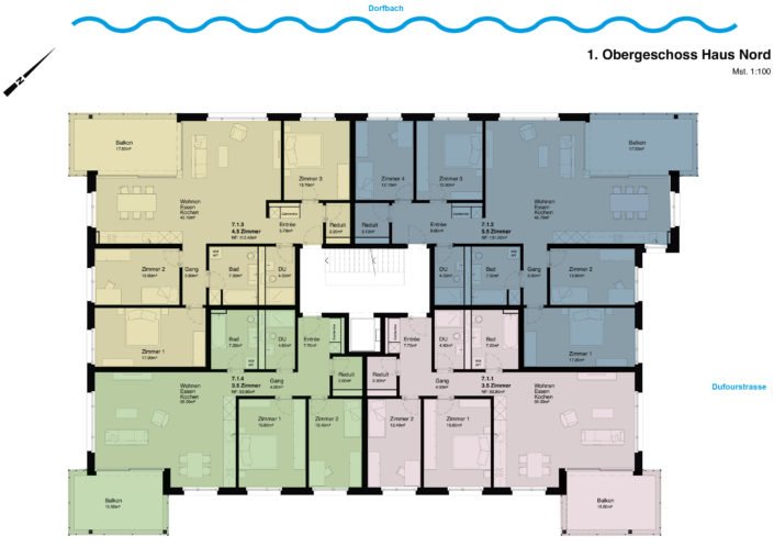 Wohnen am Dorfbach, Dufourstrasse 7, Haus Nord, 1.OG Wohnen am Dorfbach, Dufourstrasse 7, Haus Nord, 1.OG