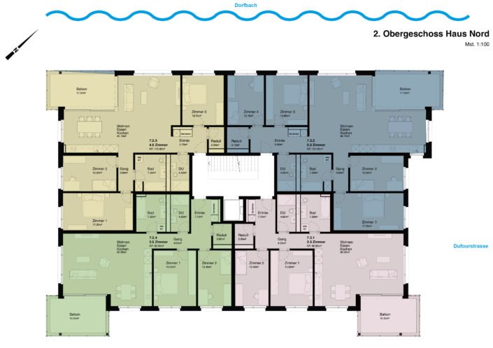 Wohnen am Dorfbach, Dufourstrasse 7, Haus Nord, 2.OG Wohnen am Dorfbach, Dufourstrasse 7, Haus Nord, 2.OG